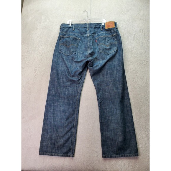 Levi's 569 Jeans Mens Size 38‎ Blue Denim Cotton Medium Wash Flat Front Wide Leg - Picture 2 of 9